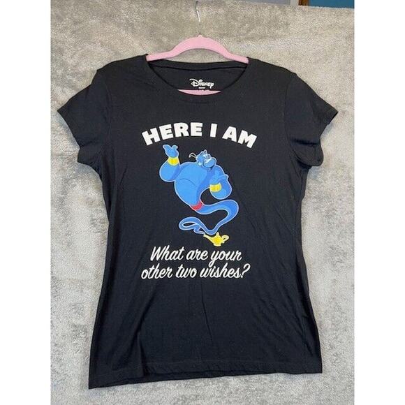 Disney Other - Disney Black T Shirt Round Neck Graphic Here I Am Pullover Short Sleeve XL